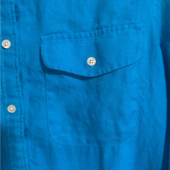 Lauren Ralph Lauren 100% linen women's long roll tab sleeve shirt Sz M - Picture 4 of 10